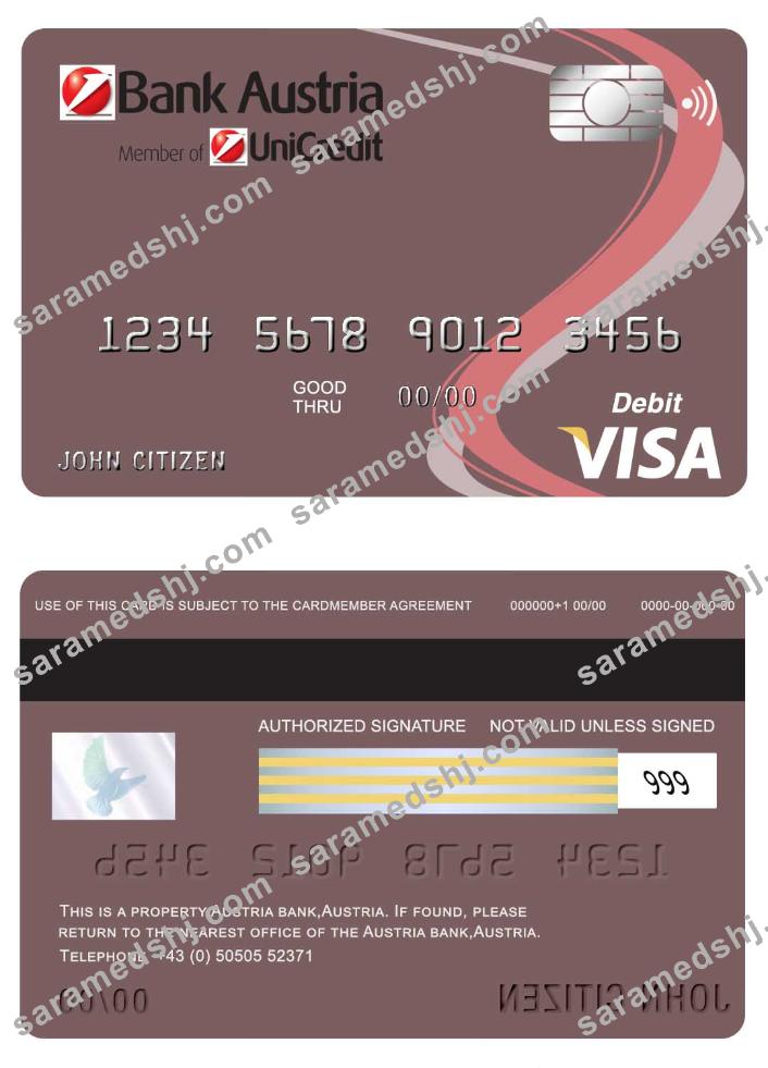 Austria Bank Austria visa card